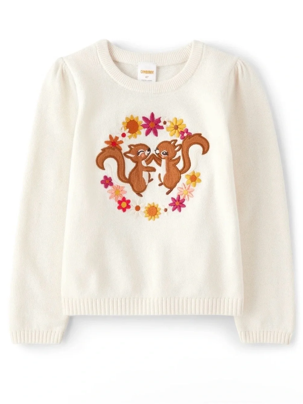 Gymboree Girls ‘Happy Harvest’ 3-piece Ivory & Brown Squirrel Skort Set Size 5T